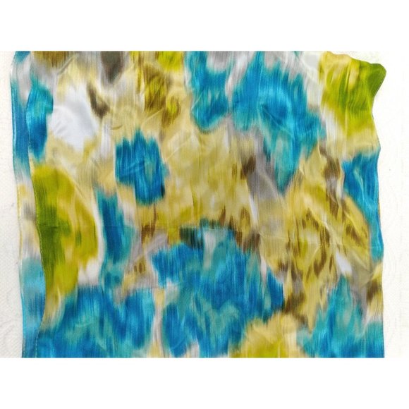 Anne Klein beautiful abstract distorted impressionist style Silk scarf 13"X60" - Picture 4 of 14